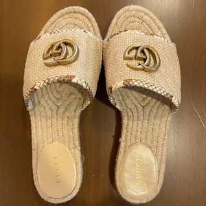 EUC Gucci Pilar Straw Espadrilles